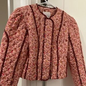 Anthropologie Floral Quilted Jacket